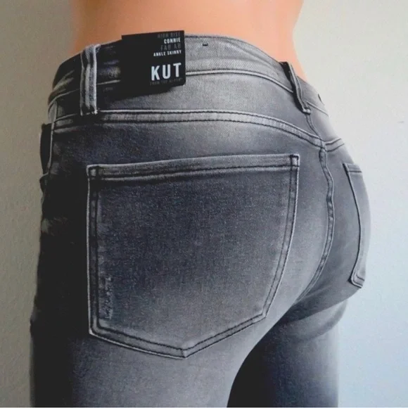KUT from the KLOTH Jeans DISTRESSED Connie Fab Ab Ankle Skinny Plus Size 14 NWT - Picture 1 of 9